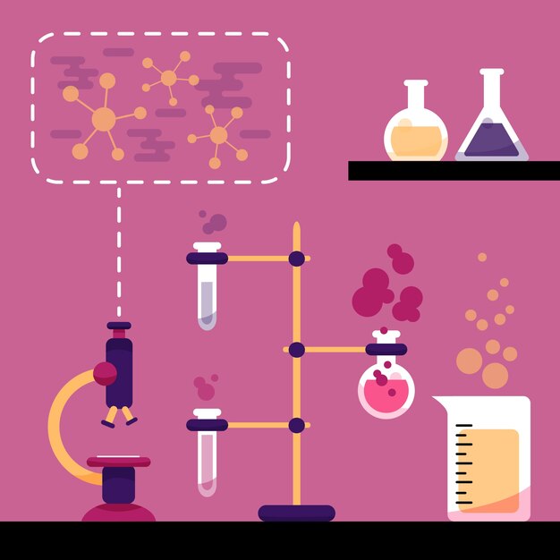 Laboratorio de ciencias con químicos
