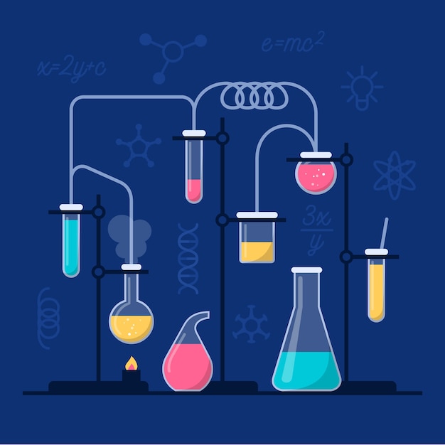 Laboratorio de ciencias con tubos