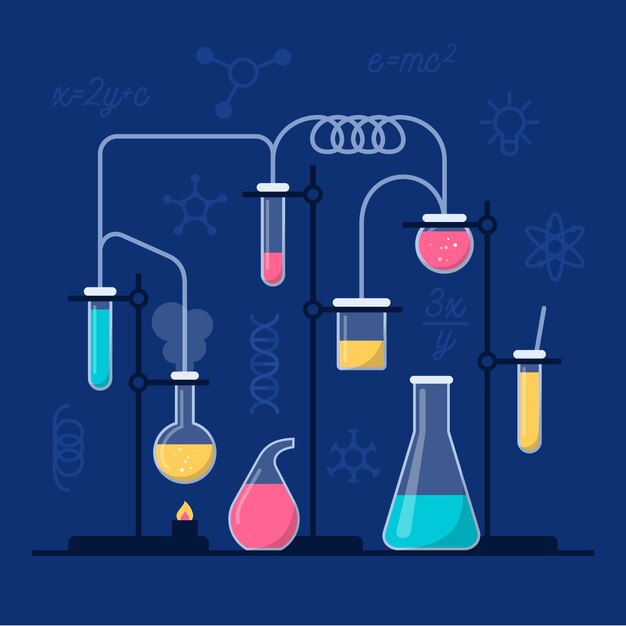 Laboratorio de ciencias con tubos