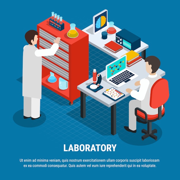 Laboratorio médico isométrico