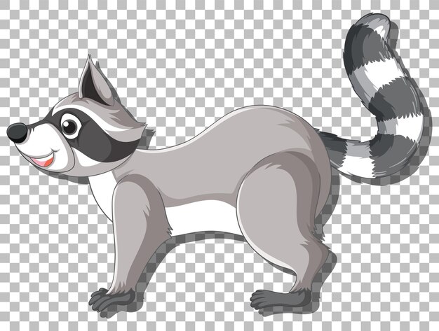 Lado del personaje de dibujos animados de mapache