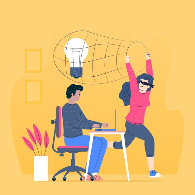 Ladrón robando una idea ilustrada