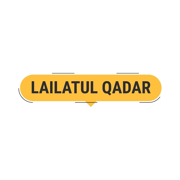 Lailatul Qadr Orange Vector Callout Banner con información sobre la noche del poder en Ramadán