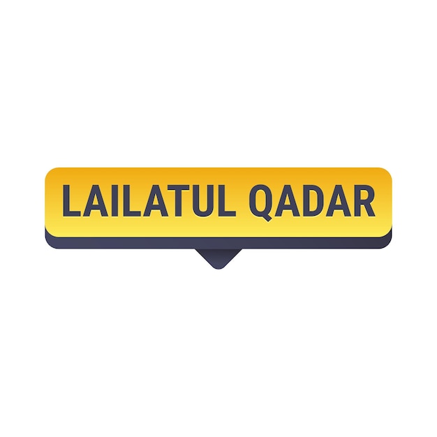 Lailatul Qadr Yellow Vector Callout Banner con información sobre la noche del poder en Ramadán