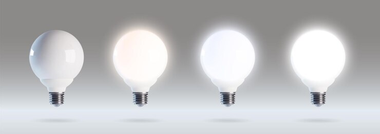 Vector gratuito lámpara de bombilla de led 3d cfl inteligente con temperatura de luz