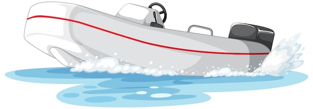 Lancha motora o lancha rápida en el agua