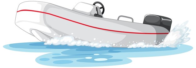 Lancha motora o lancha rápida en el agua
