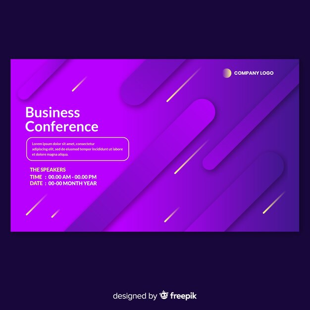 Landing page abstracta conferencia de negocios