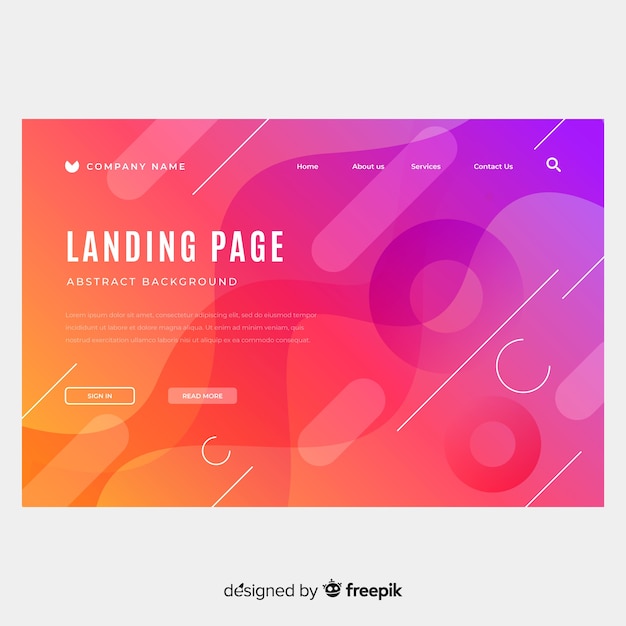 Landing page abstracta