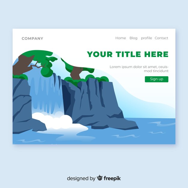 Landing page acantilado dibujado a mano