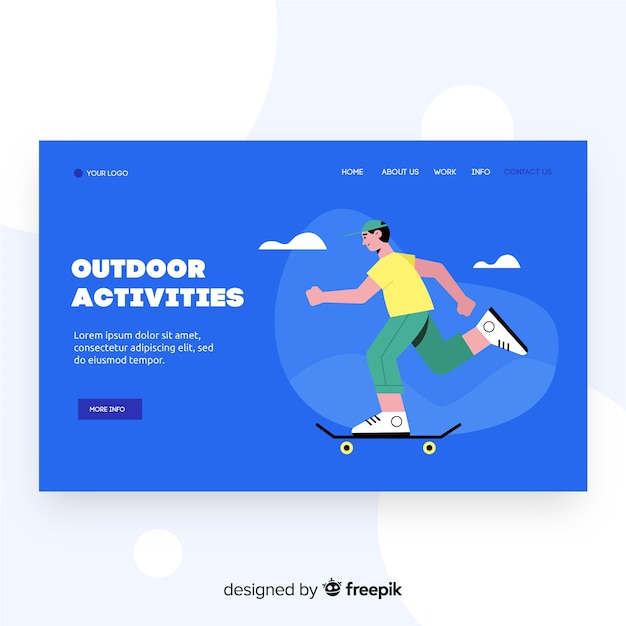 Landing page de actividade al aire libre