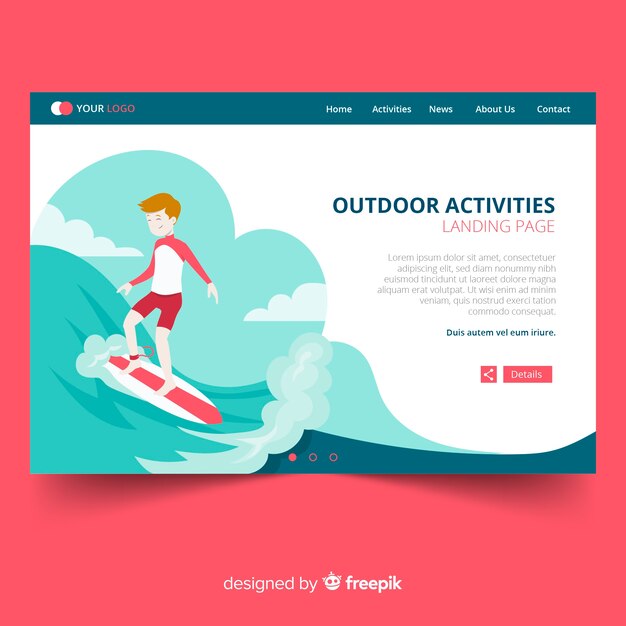 Landing page de actividades al aire libre