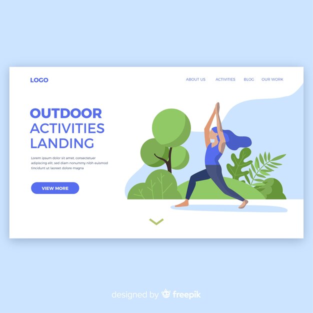 Landing page de actividades al aire libre