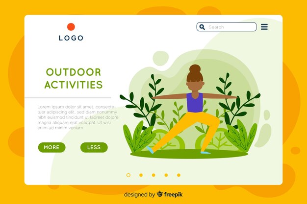 Landing page de actividades al aire libre