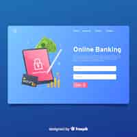 Vector gratuito landing page de banca online