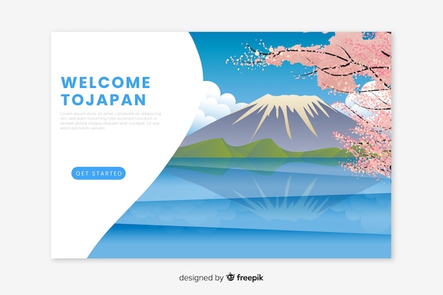 Vector gratuito landing page de bienvenida a japón