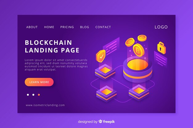Landing page de blockchain