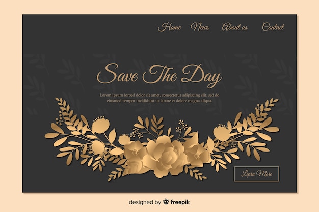 Vector gratuito landing page de boda elegante