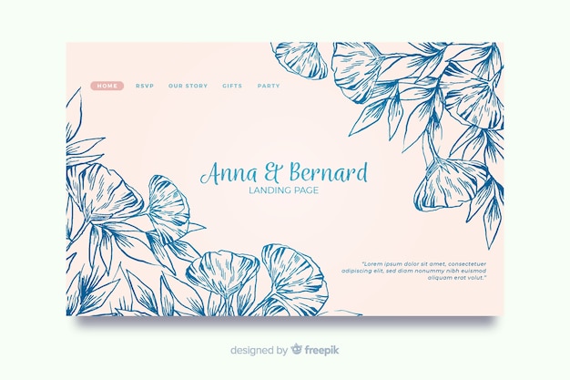 Landing page de boda elegante