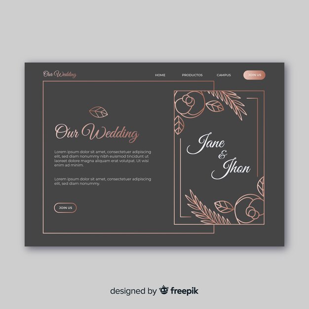 Landing page de bodas