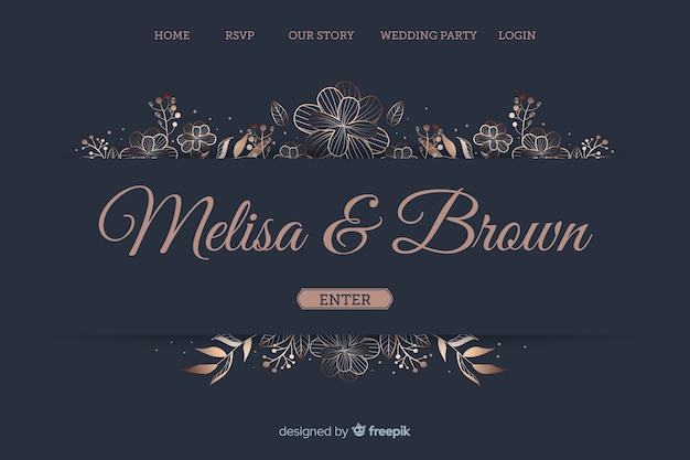 Vector gratuito landing page de bodas