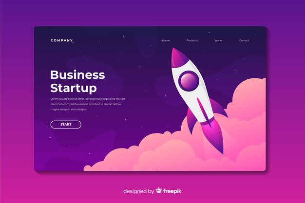 Landing page de cohete espacial