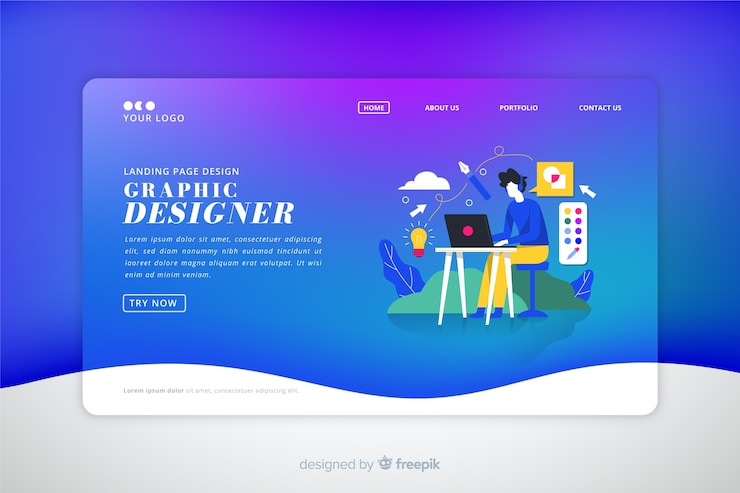 Vector gratuito landing page colorida con degradado