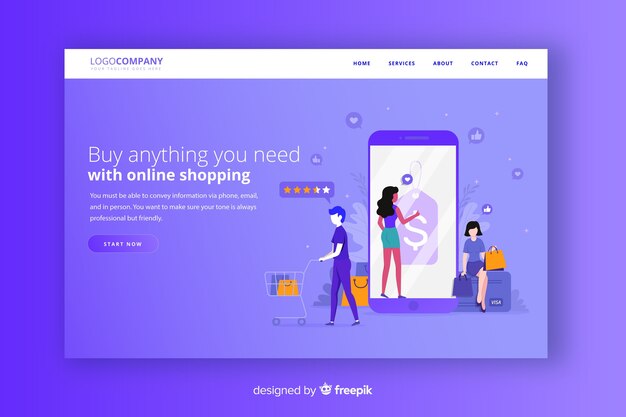 Landing page de compra online