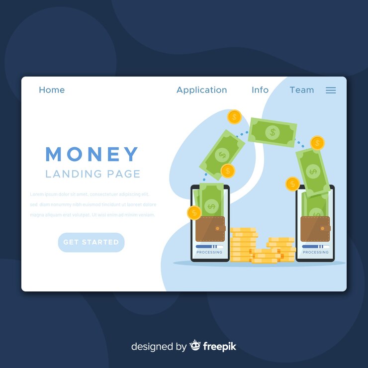 Vector gratuito landing page concepto dinero