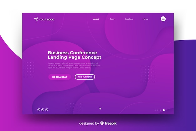 Landing page de conferencia de negocios