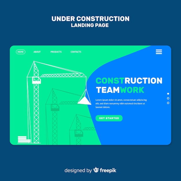 Vector gratuito landing page de en construcción