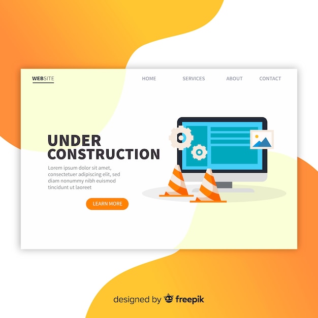 Vector gratuito landing page de en construcción