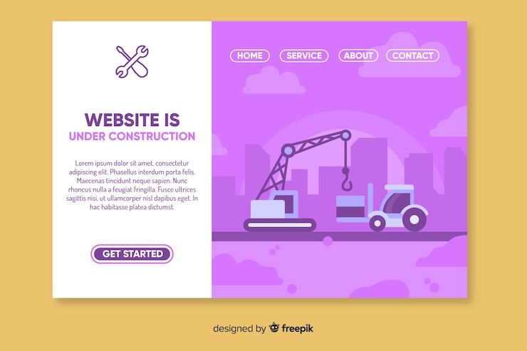 Vector gratuito landing page en construcción