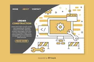 Vector gratuito landing page en construcción