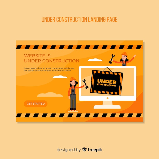 Vector gratuito landing page en construcción