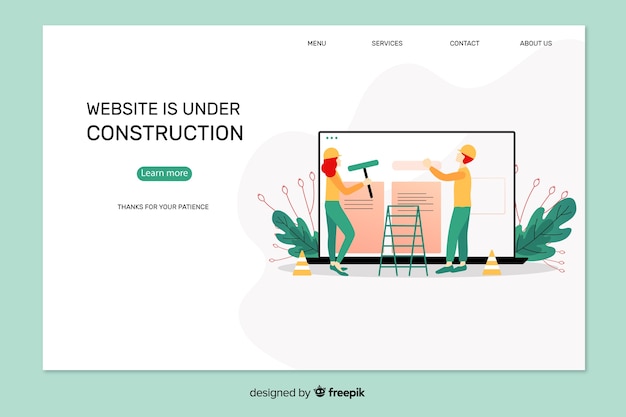 Vector gratuito landing page en construcción