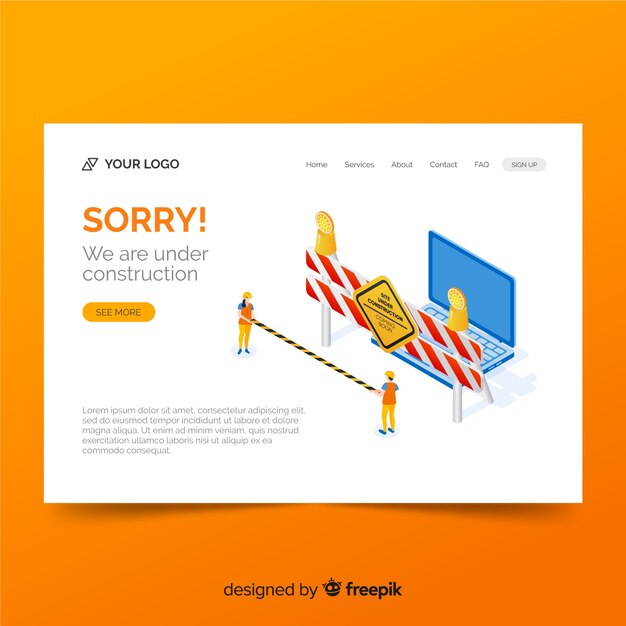 Landing page en construcción