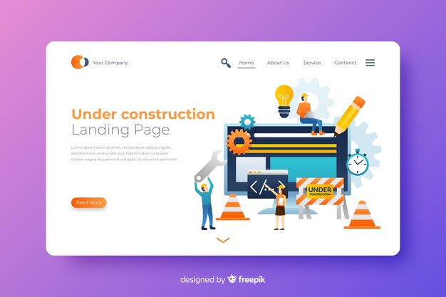 Landing page en construcción