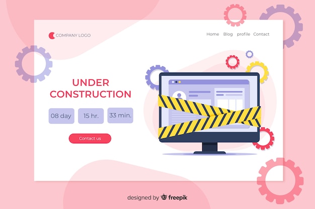 Vector gratuito landing page en construcción