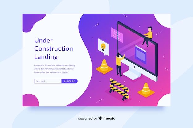 Vector gratuito landing page en construcción