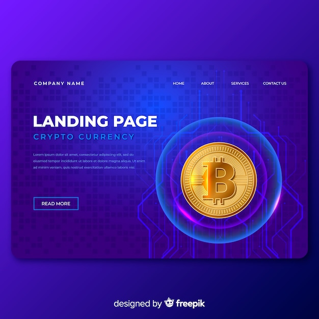 Vector gratuito landing page de criptomoneda