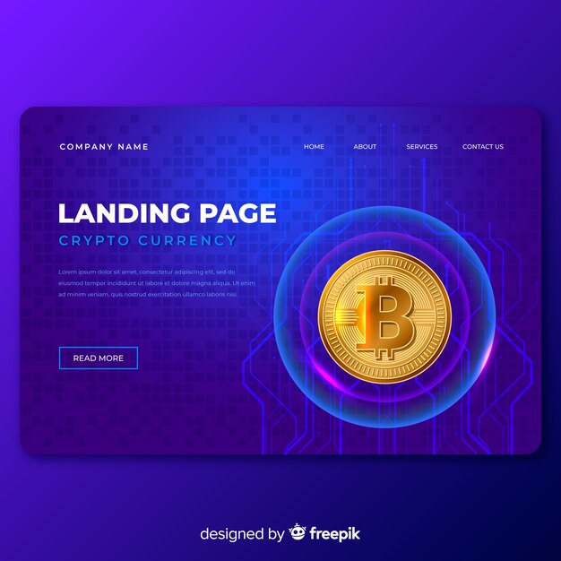 Landing page de criptomoneda