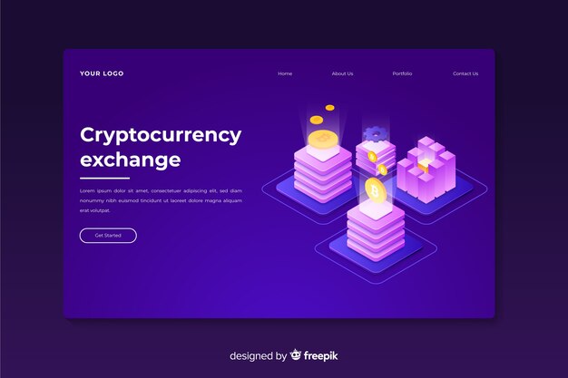 Landing page de criptomonedas
