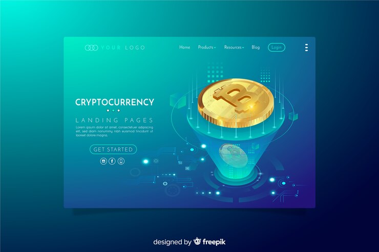 Vector gratuito landing page de criptomonedas
