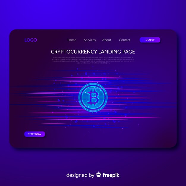 Landing page de criptomonedas