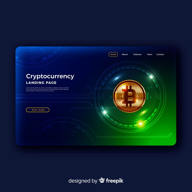 Landing page de criptomonedas