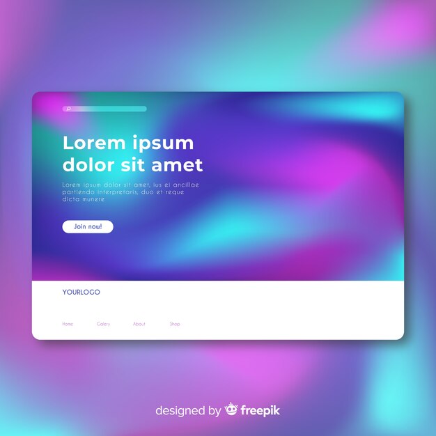Landing page degradada colorida