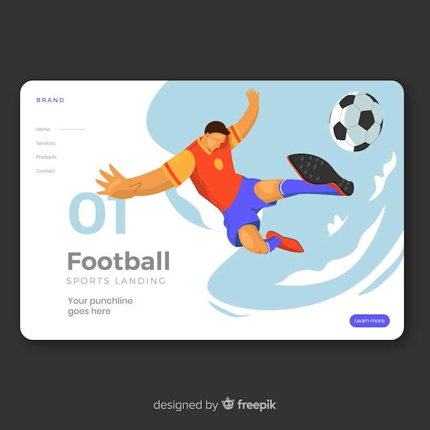 Vector gratuito landing page deporte diseño plano