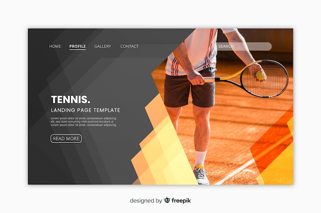 Landing page deporte con foto