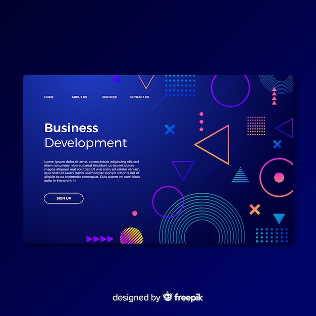 Landing page de desarrollo de negocios